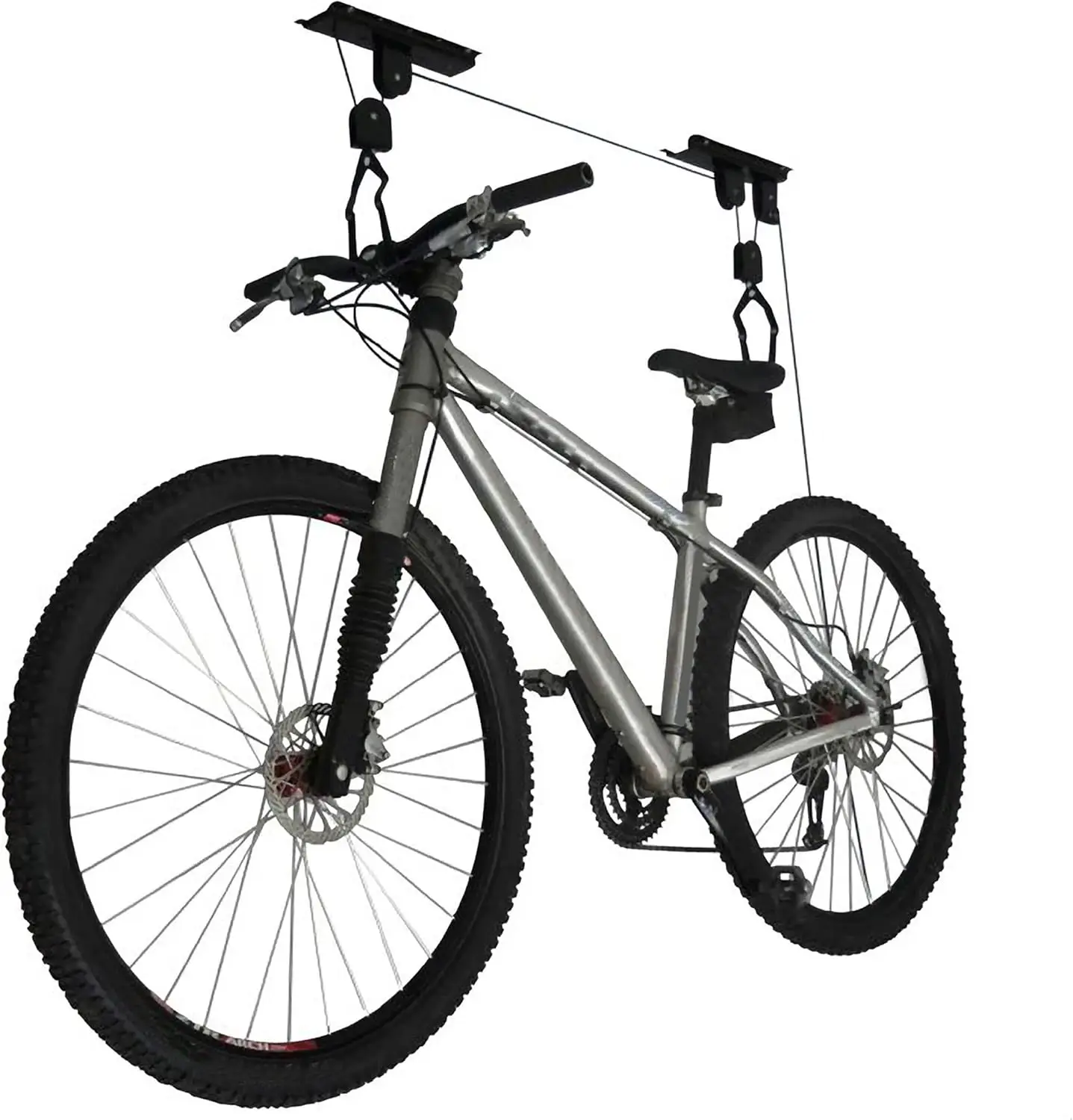 Bicycle Lifter Ceiling Hooks Elevated Pulley System for Bicycle or Ladder Rowing Display Carrier Racks