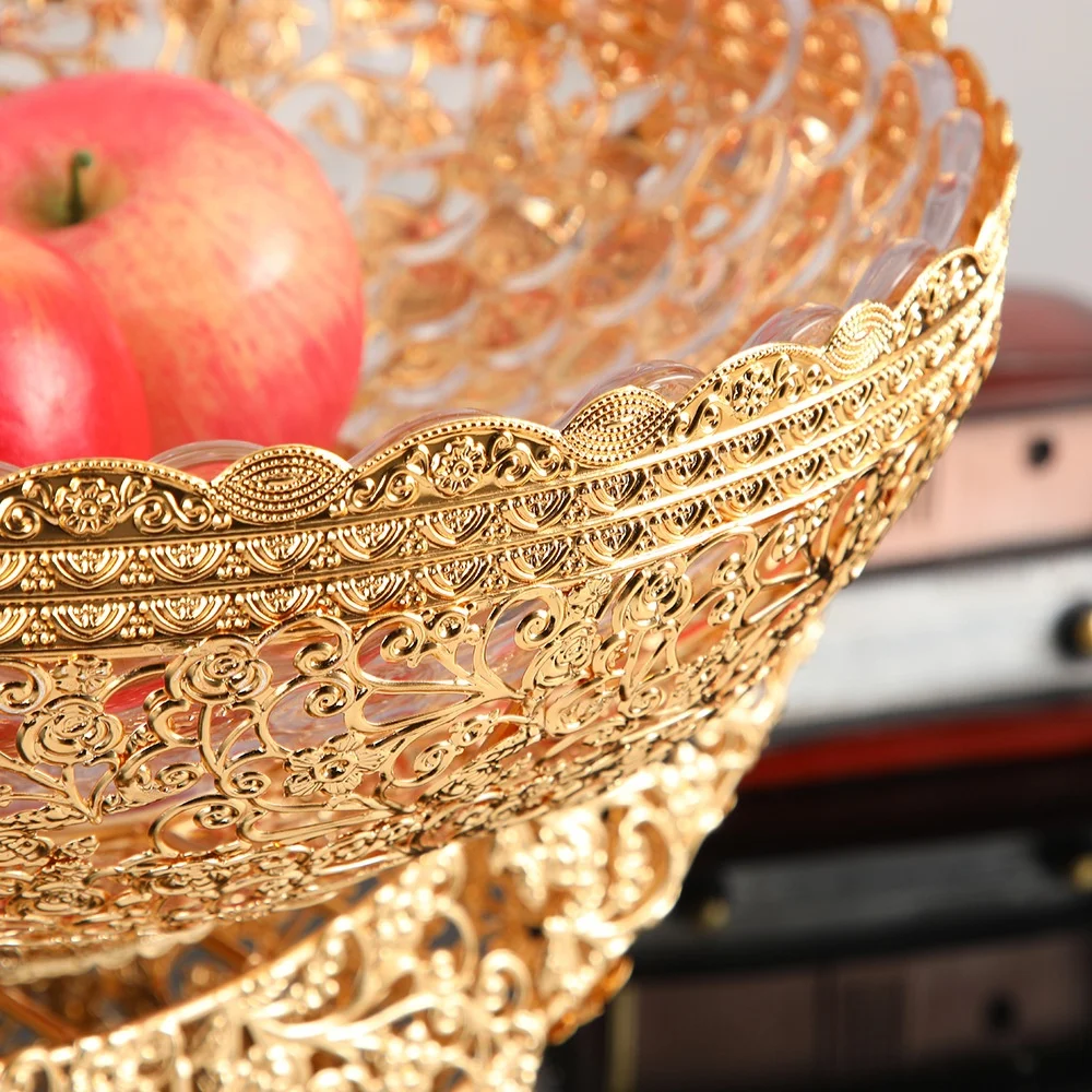 High Quality Metal Iron Fruit Plate Serving Food Display Tray