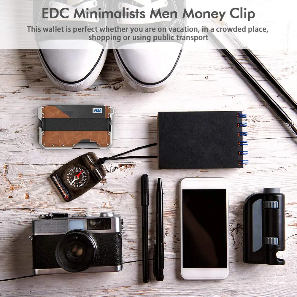 
2021 New Factory Customization Ultra-thin Aluminum RFID Blocking Business Metal Pocket Credit Card Holder Wallet for Men Women 