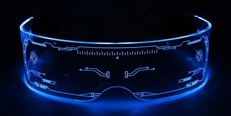 New Product Wedding Party LED Luminous Glasses LED Visor Glasses Colorful Neon Glasses