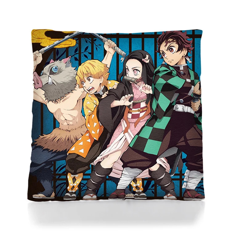 Cheap wholesale custom anime 3D pillow case cartoon Demon Slayer: Kimetsu no Yaiba pillow Christmas pillow home decoration