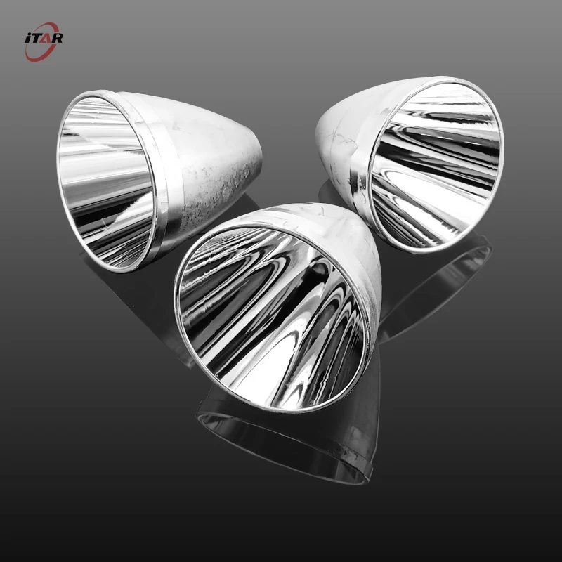 Custom Reflector Round Lamp Aluminum Cnc 36.9*36.4Mm Led Cree Xml/Xm-L2 3° Torch Flashlight Industrial For Outdoor Reflector Led