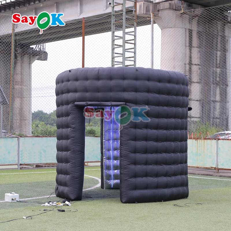 US Stock 360 Inflatable Photo Booth Tent with Two Doors Double Layers  for Parties and Events with Backdrop Enclosure
