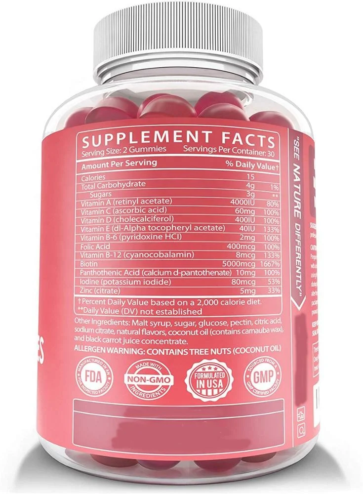  Витамины для волос biotin gummeis жевательные резинки богатые в веганах Omega-3 6 9 более быстрого