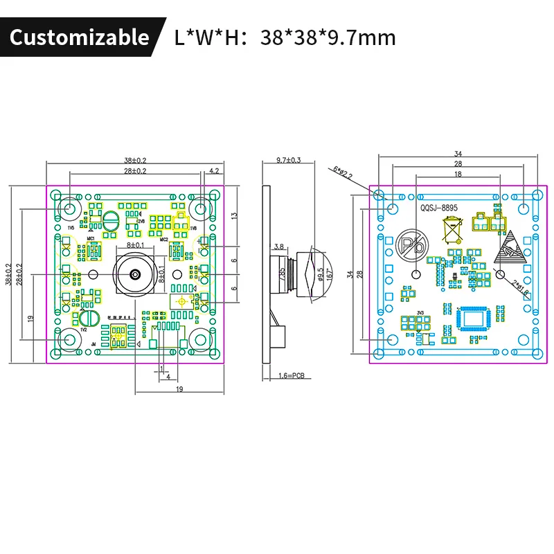Global Exposure B/W Sensor SC031GS usb Camera Module 0.3MP Optical Flow Positioning Machine Vision Camera Module