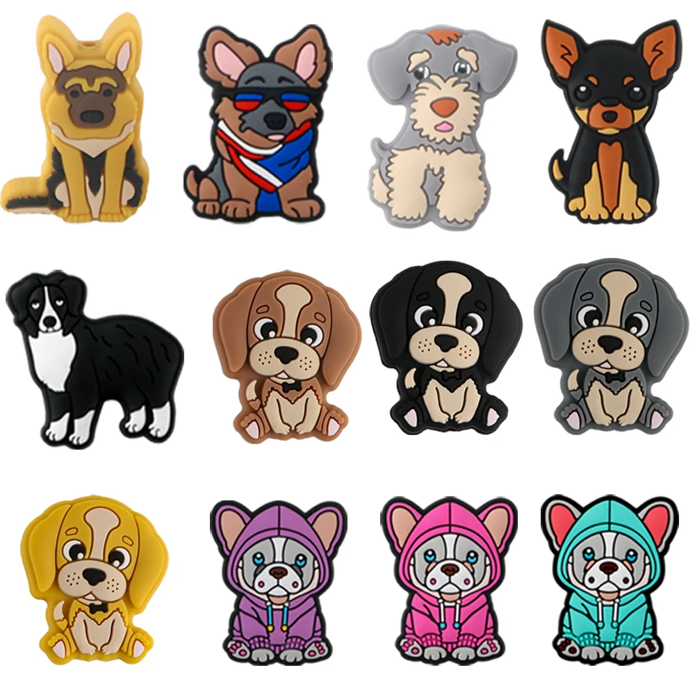 Fashion Food Grade DIY  Pacifier Chain Beaded Pen Accessories For Jewelry Making  Cartoon Animal Silicone Focal Beads