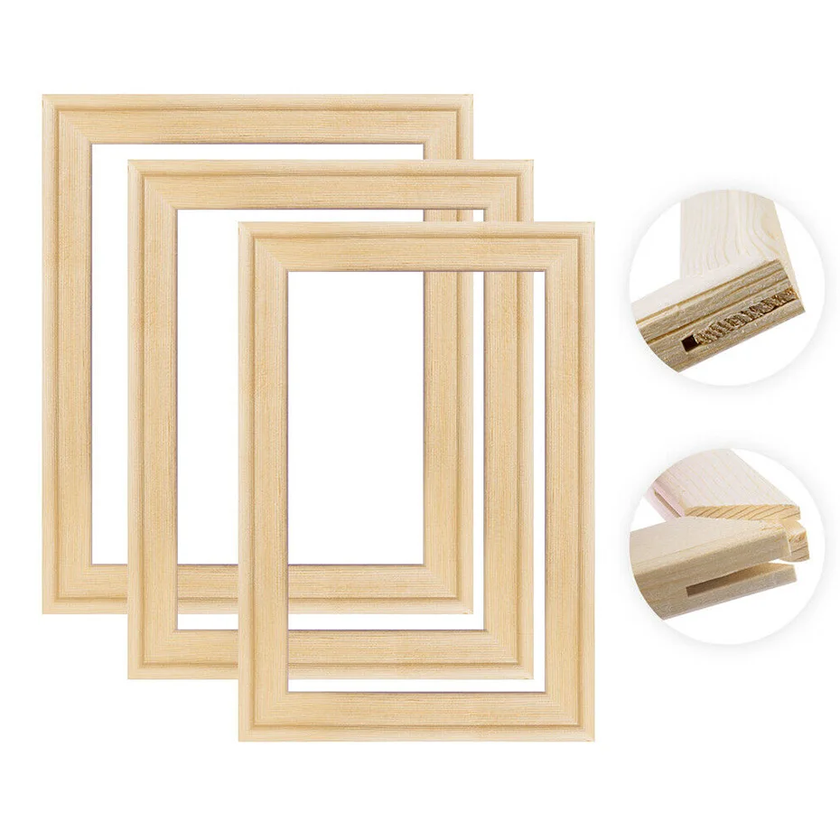Wholesale DIY Canvas Frame Custom Size Gallery Wrapped Solid Wood Art Frame for Painting Craft Painting Inner Pine Wood Frame