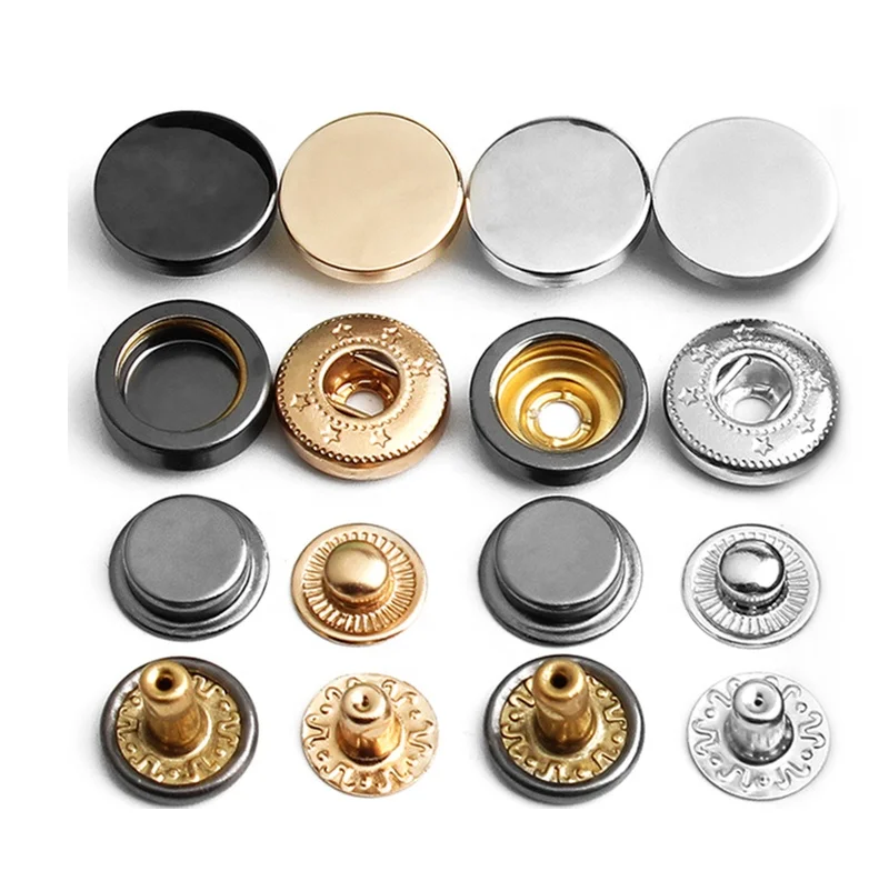 Factory Custom Size Gunmetal Zinc Alloy Metal Spring Snap Button