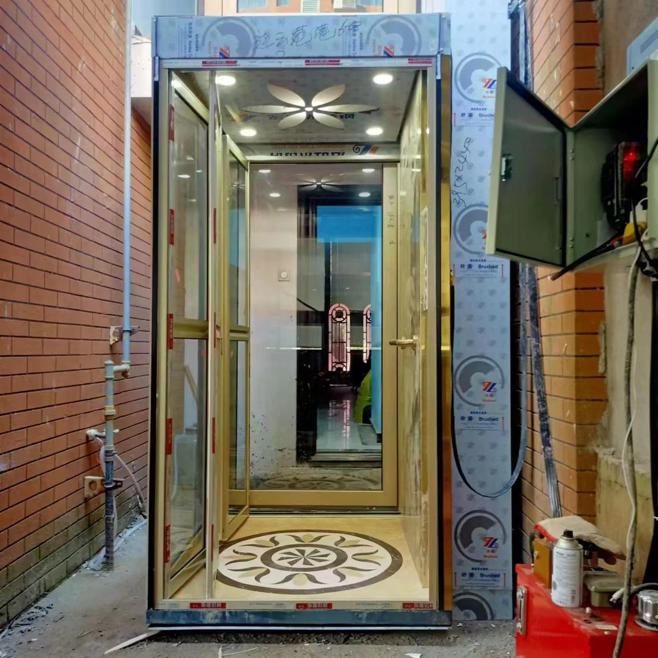 4 floors 3 stop passenger lift elevator compact home lift