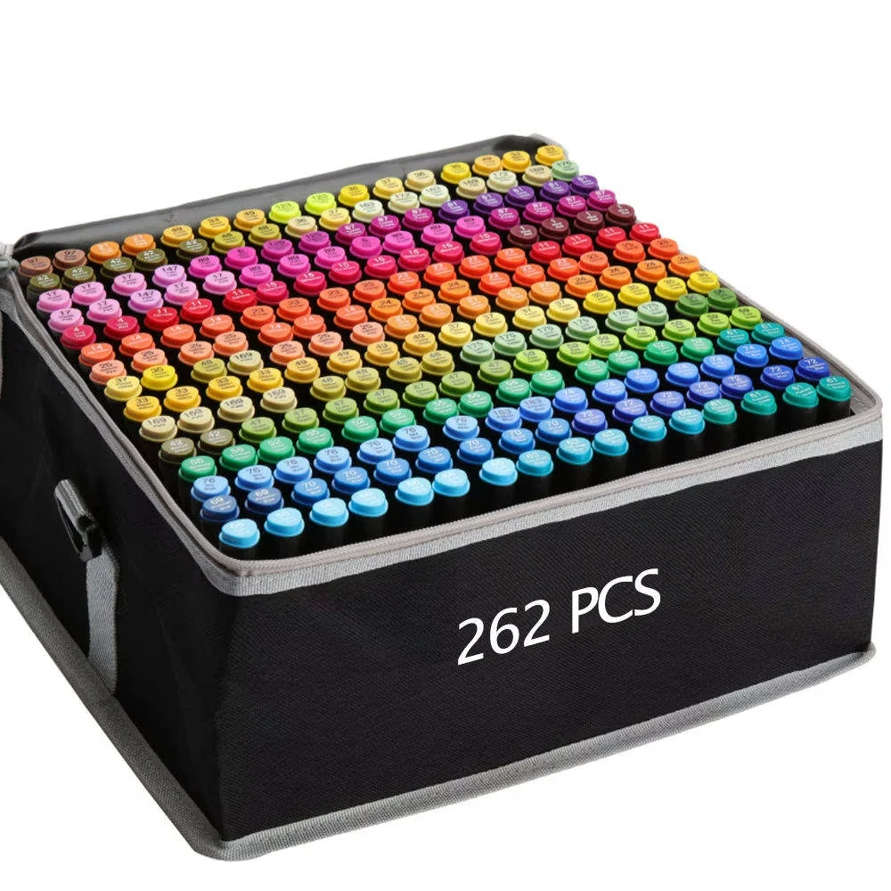 Multi Color Marker Pen 24 to 168 Colors Dual Tip Mark Pen For Professional Art Drawing Indeliable Marker Pen