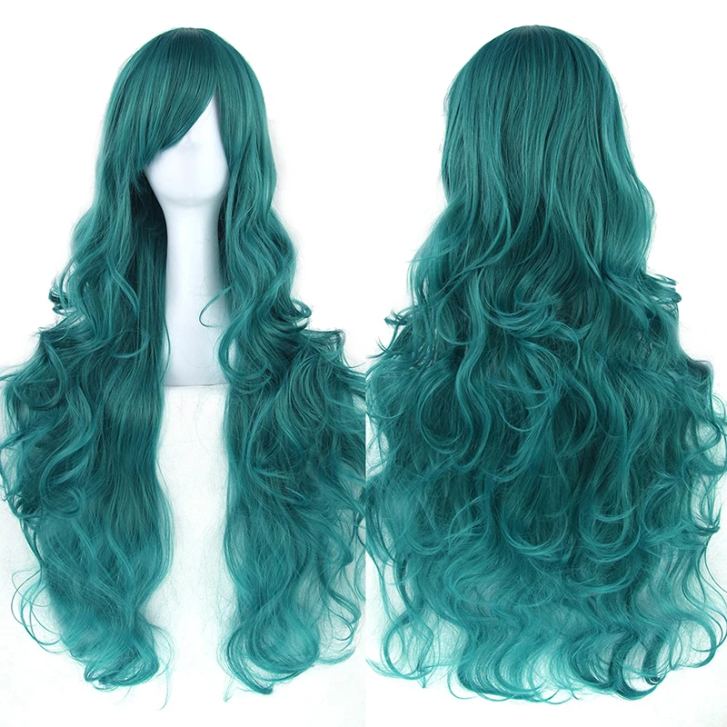 High Temperature Straight Synthetic Wigs With Bangs Long Wavy Wig Heat Resistant Hairstyle Cosplay Wigs For Halloween Party