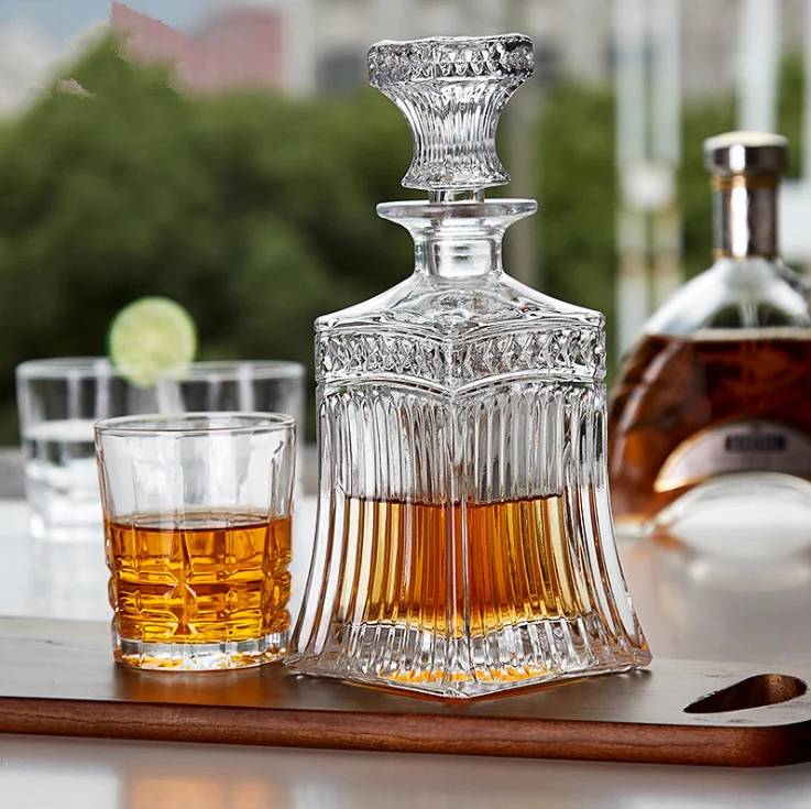 Fancy Custom Empty 250ml 450ml 750ml 1L Whisky Brandy Vodka Decanter Alcohol liquor Wine Glass Bottle