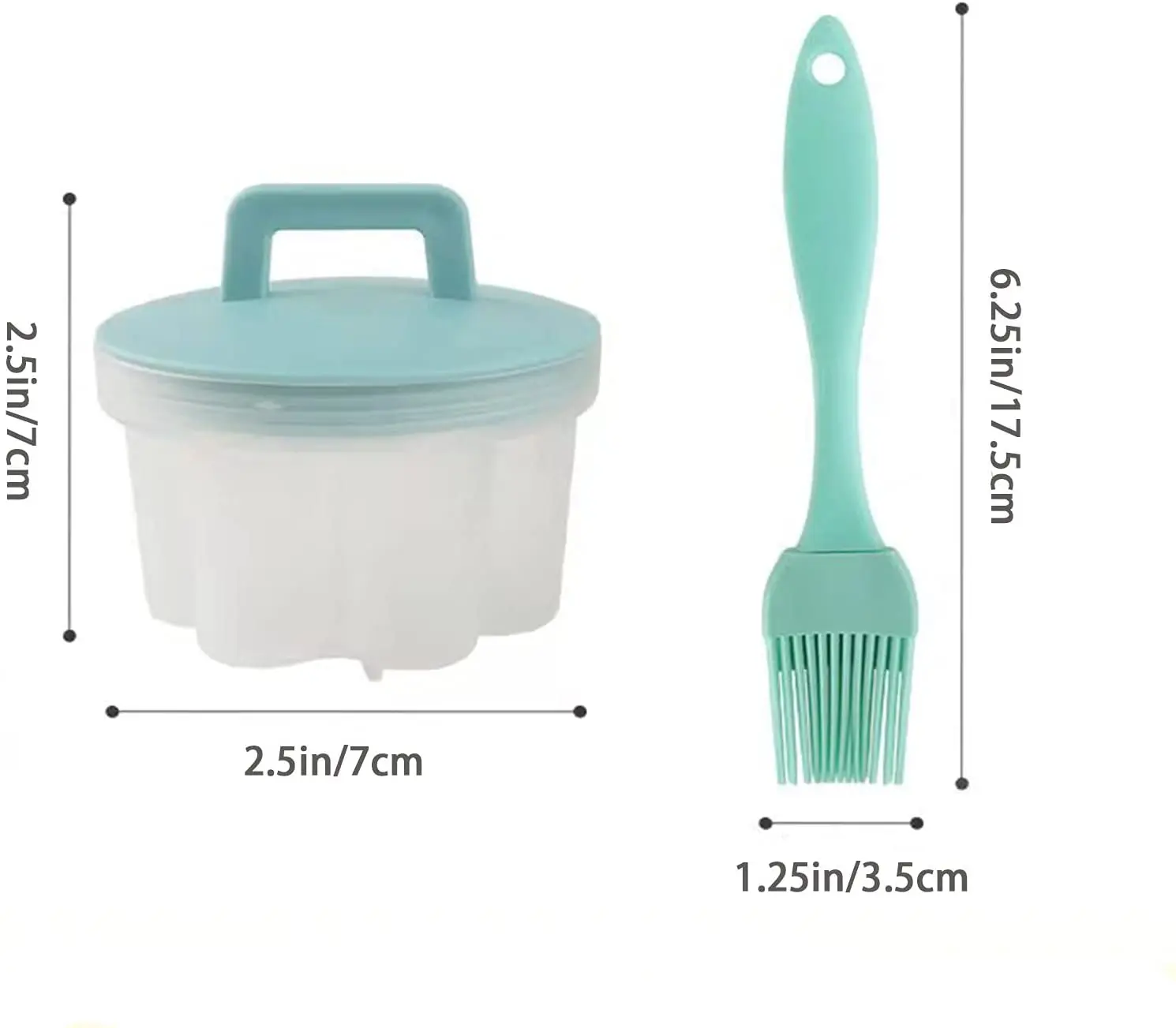 Creative Design 4 Pcs Food Grade Silicone Egg Steamer Poacher Cooker Cute Egg Poacher Cups With Lid&Brush