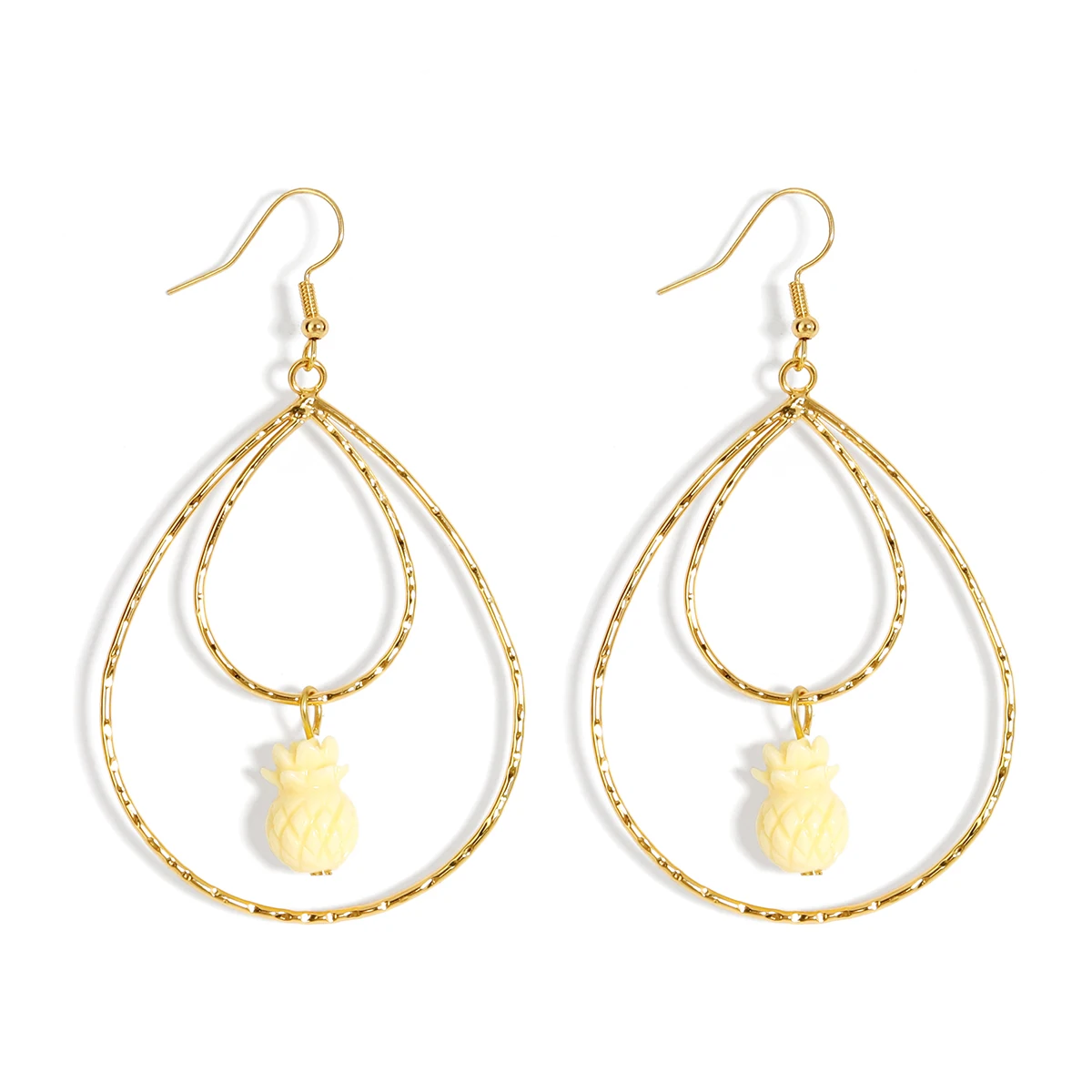 hawaiian gold jewelry big teardrop  hoop earrings gold jewelry