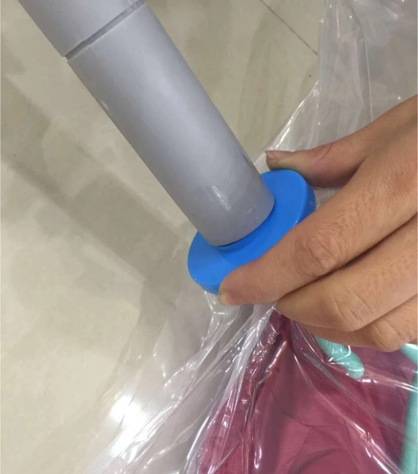 Airtight Plastic Space Saver Jacket Vacuum Storage Bag Dress Storing Garment Clothes Organizer Travel with Pump