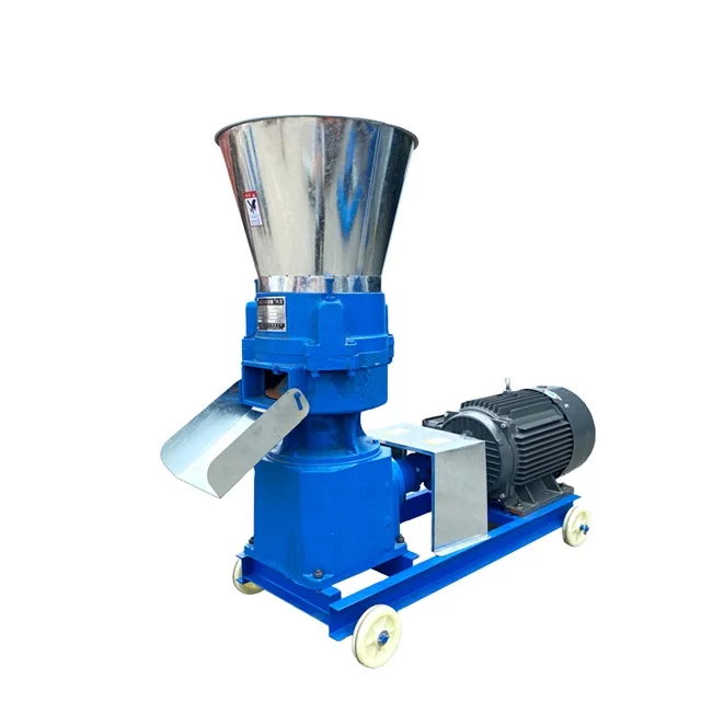 High Capacity Mini Chicken Cattle Feed Pellet Mill Plant Small Animal Feed Pelletizer with Flat Die Home Use Factory Cheap Price