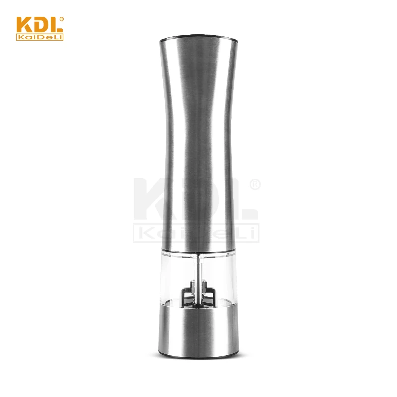 6 AAA batteries operated Electric Salt and Pepper Grinder 1/2Pcs, with Stand LED Light,Kitchen Spice Grinder Tools,Stainless Ste