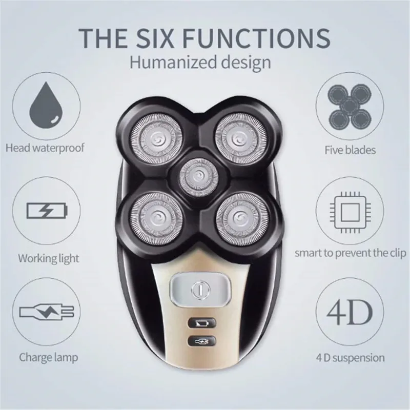 2020 оптовая продажа электробритва для бороды перезаряжаемая через USB 4D плавающая