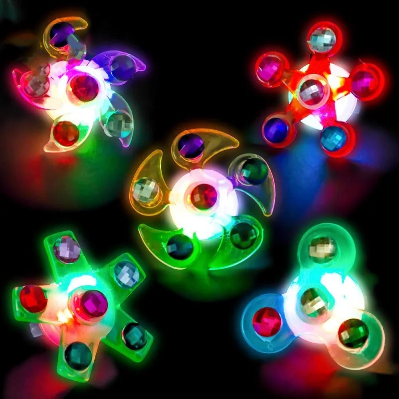 2022 Halloween Light Up Ring LED Toy The Glow in Dark School Party Supplies Spinner Led Ring for Kids Birthday Boys Girls Gifts