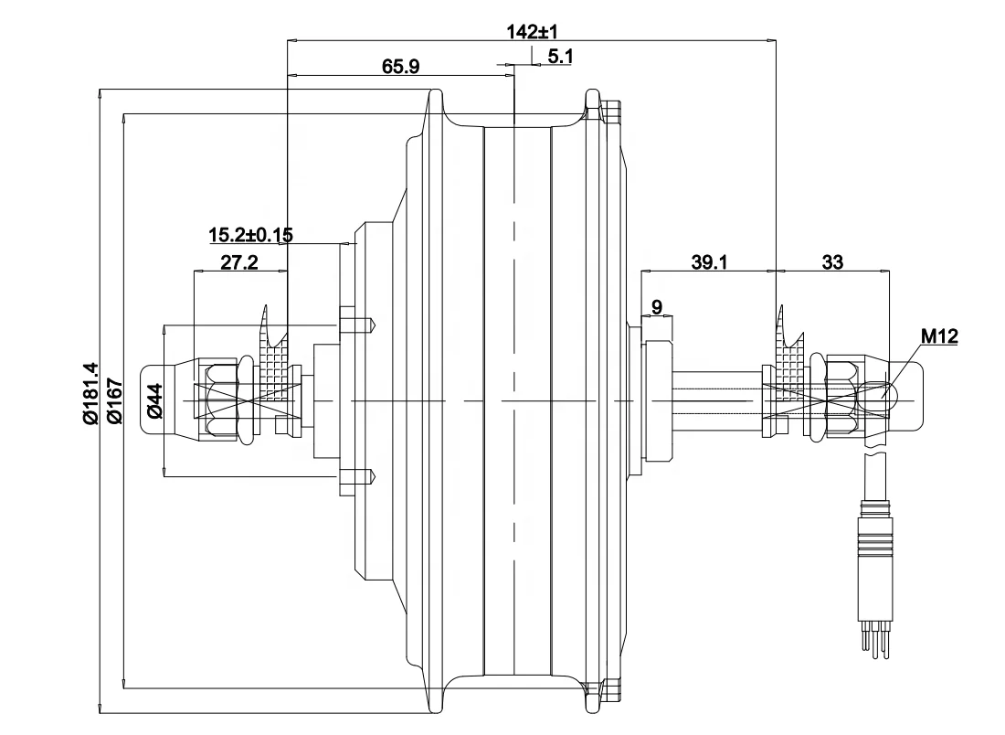 CZJB-135T  25-45km/h rated speed electric bike bicycle hub motor 1000w 48v