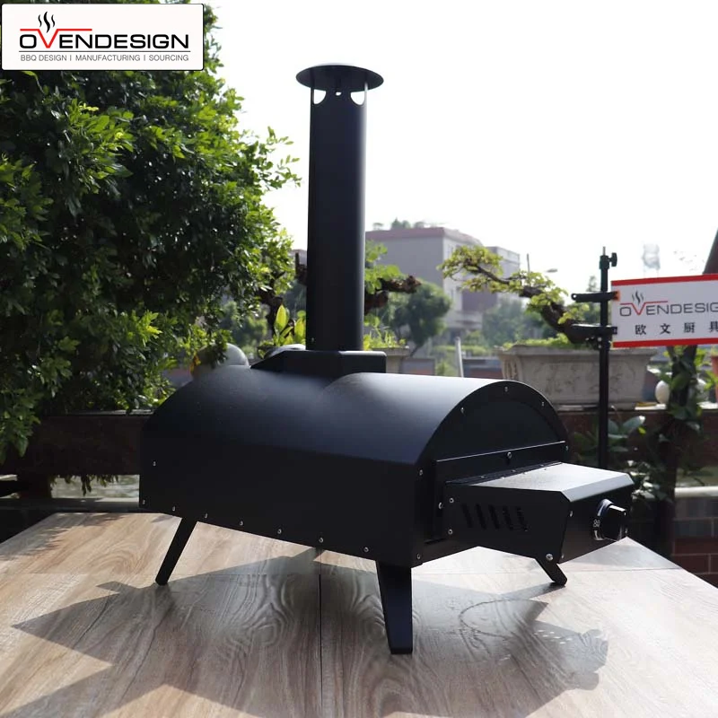 Portable 13 Inches Black Gas Pizza Oven LPG/ Natural Gas Built-in Ovens Major Kitchen Appliances For Outside