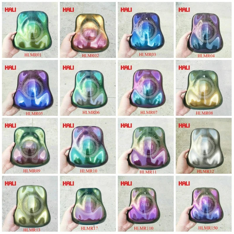 Super chameleon pigment optical chrome pigment powder hypershift mica pearl pigment item:HLMR01 color: gold/yellow/green