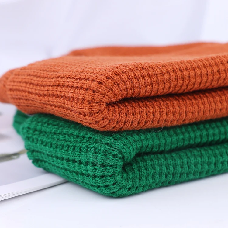 Qianzun manufacturers watch cap waffle knit customized hats knitting warm beanie hats for men and women