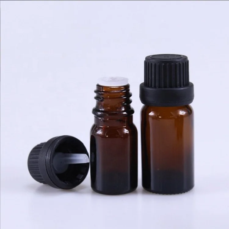 low moq 15ml 30ml 5ml 50ml  material amber glass bottle horizontal euro dropper insert with tamper black cap