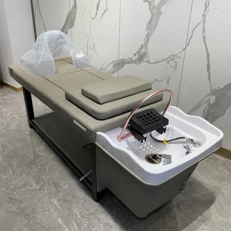 Siman salon furniture water circulation head therapy shampoo bed washing chair with head therapy  and technician chair