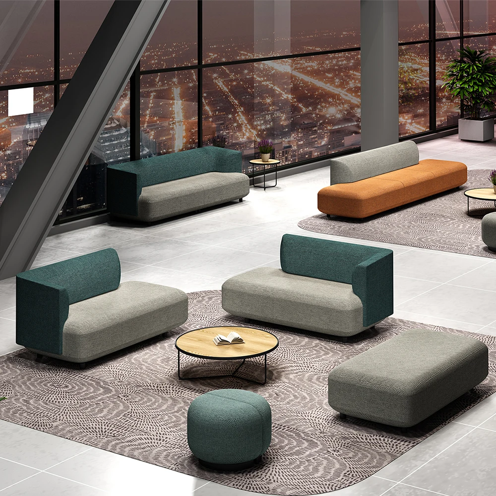 Big Round Sofa Lounge Office Sofa Set Modular Open Space Furniture For Hospital Hotel Lobby Supermart Reception Area