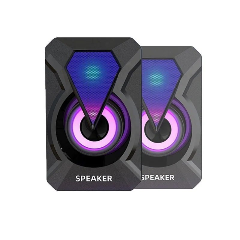 2022 Hot sale new model 1047 usb speakers with 7color LED RGB light desktop computer laptop wired speaker