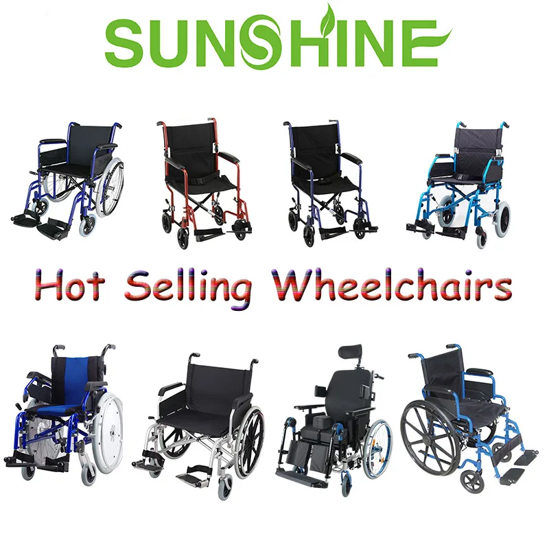 WH928 Functional Light Weight Wheelchair Width Adjustable Wheelchair With Detachable Armrest Aluminium Wheelchair