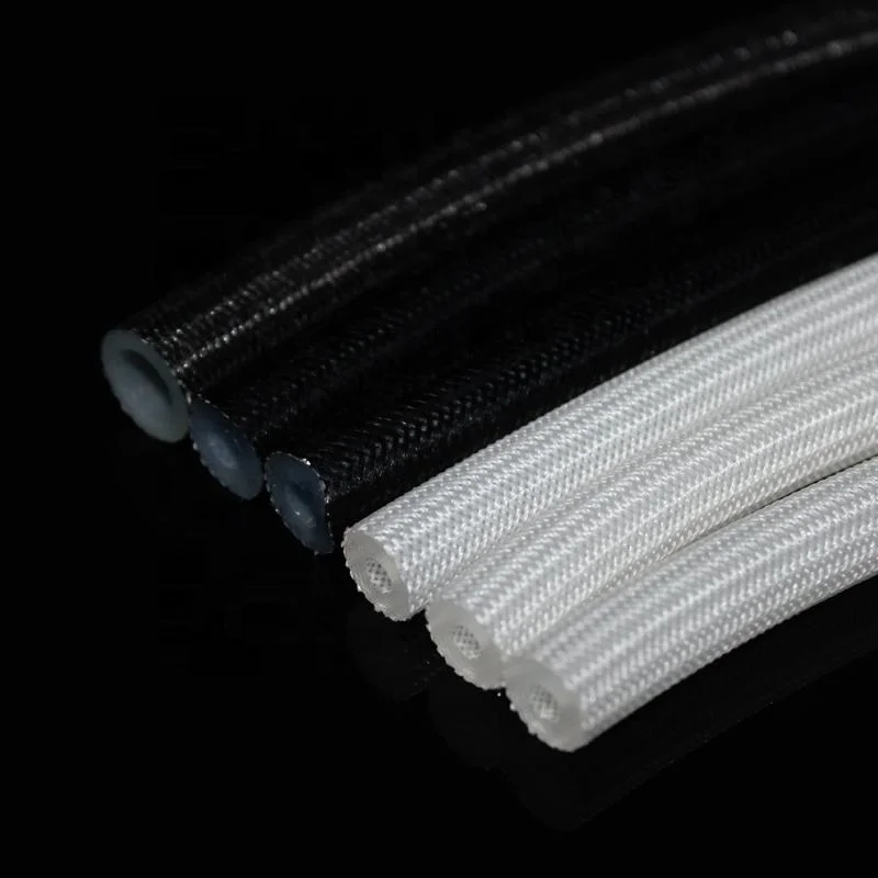 Heat resistant silicon tube pipe polyester braided reinforced braided silicone hose