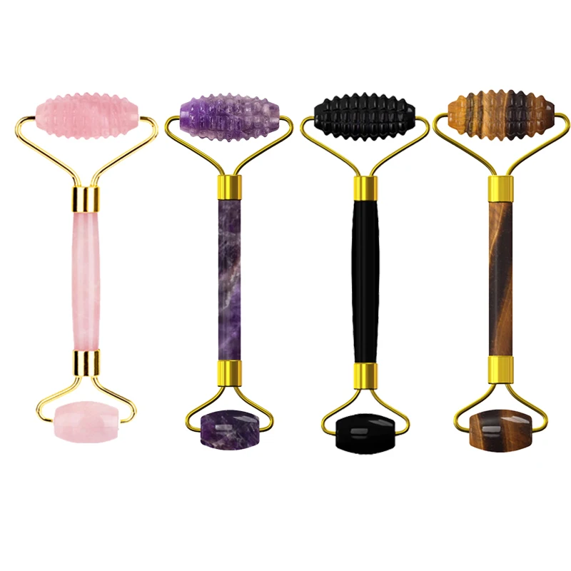Factory stock face beauty massager facial roller Rose Quartz jade roller Skin Care Tools