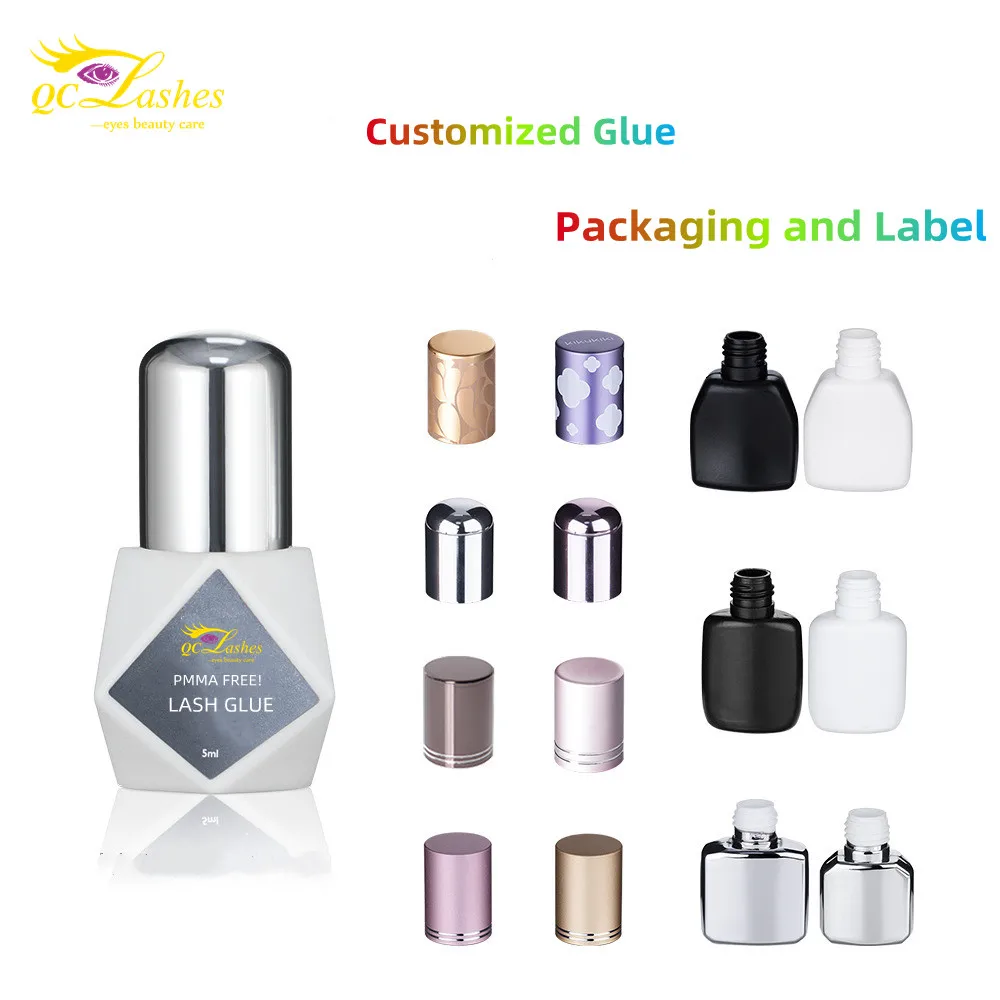 Private label New design PMMA FREE waterproof strong hold stick super lash extension glue adhesive eyelash glue
