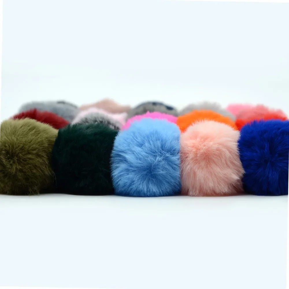 Wholesale accessories fake fur poms hat fake fur ball 8cm raccoon fur pom pom balls