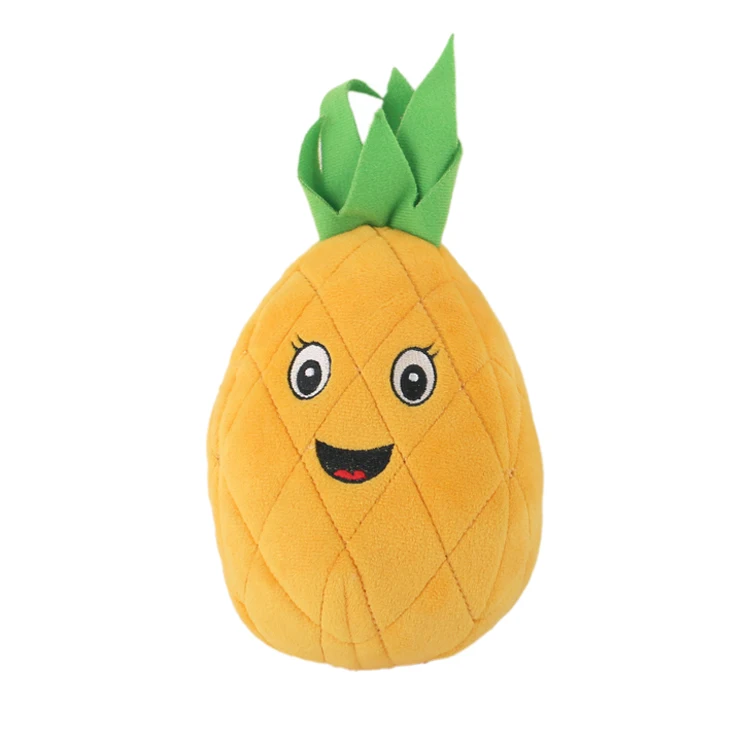 D King Chinese Manufacturer Fruit Vegetable Plush Interactive Durable Chewing Squeaky Recycled AvocadoToys for Dogs