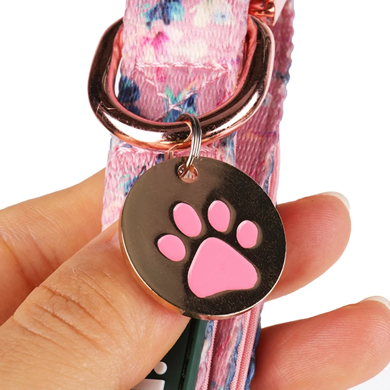 Custom design stainless steel paw print pet id tag