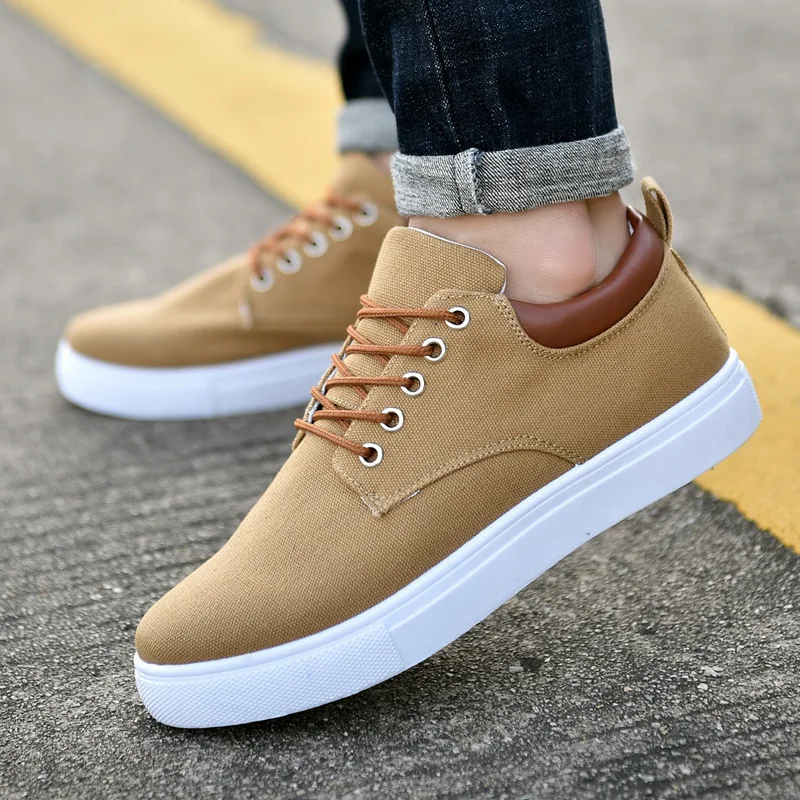 A06  New Canvas Shoes Men Large size Low Cut All Match Non Slip Rubber Sole Flat Heel Round Head Casual Shoes for Men