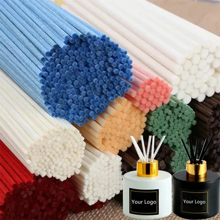 Wholesale Home Air Freshener colored rattan reed diffuser sticks aromatherapy essential oil diffusion fiber stick