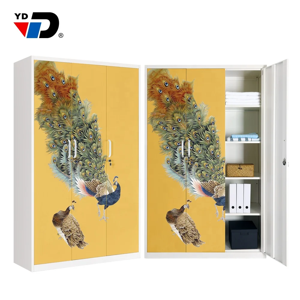 Спальня сталь мебель один желтый угол металла портативный одежда гардероб целевой временный шкаф для продажи