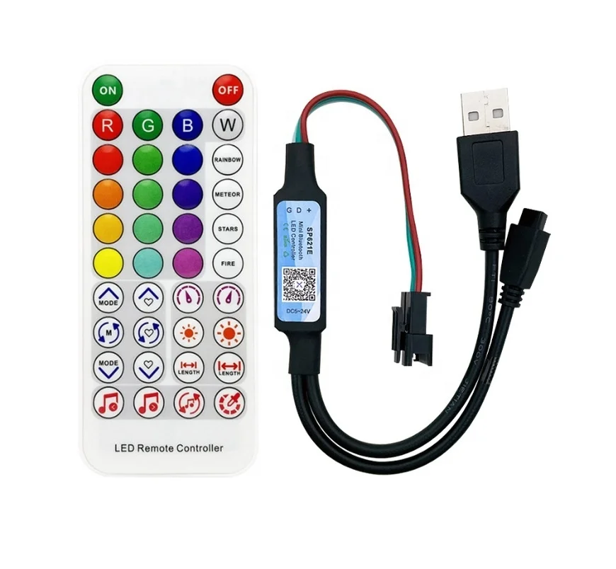 SP621E RGB Pixel Controller Music sound APP control For WS2811 WS2812B WS2813 LED Light Strip DC5~24V Mini LED Controller