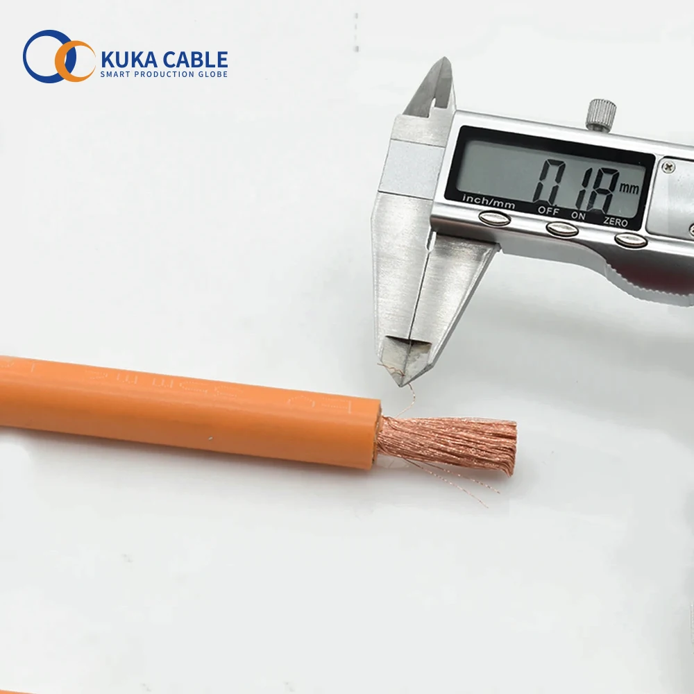 Single Core EV Silicone Rubber Insulation wire  50mm2 Shielded Copper Braid Screened EV Power Cable