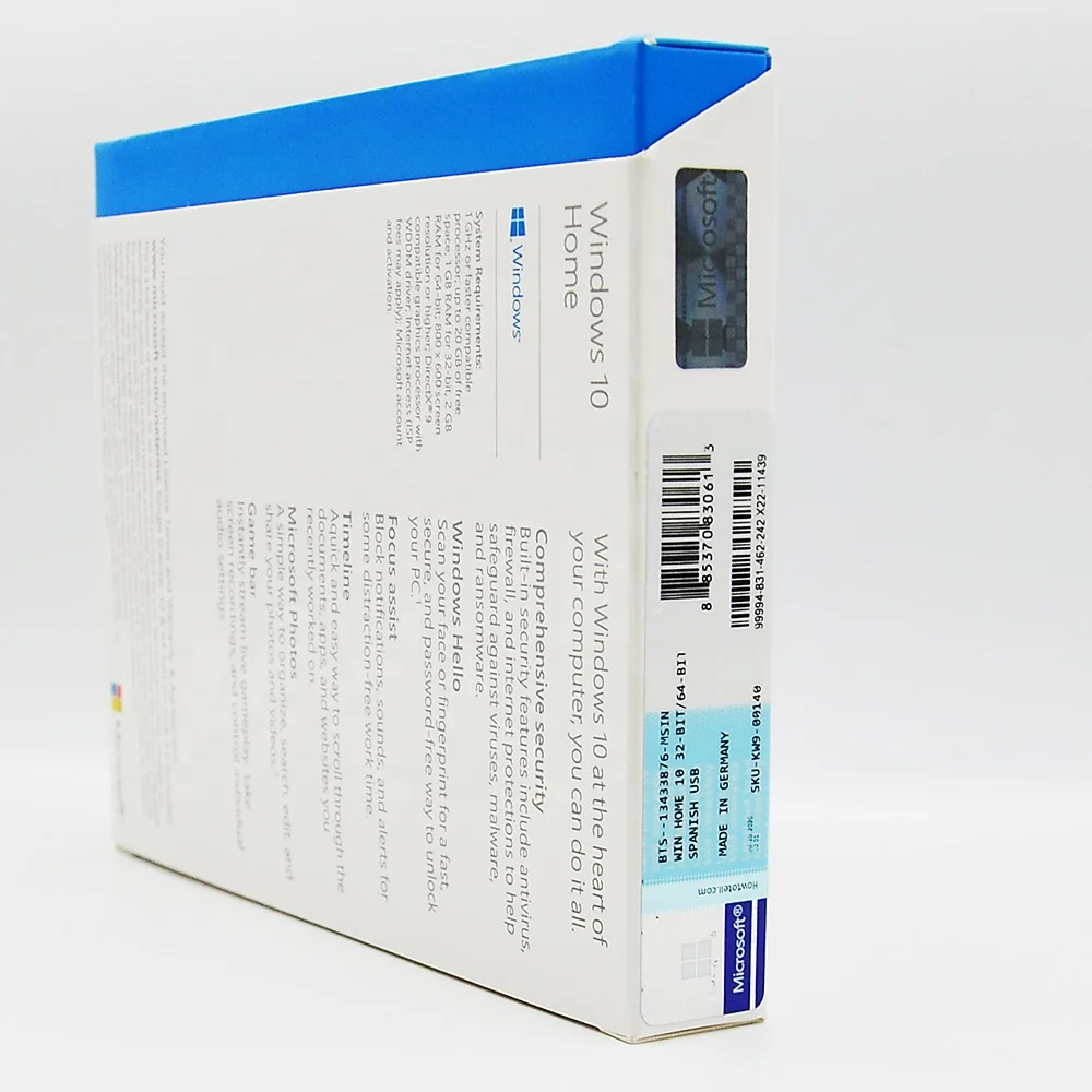 
Microsoft Windows 10 home 64 bits Retail Box Package 3.0 USB flash drive Windows10 home 