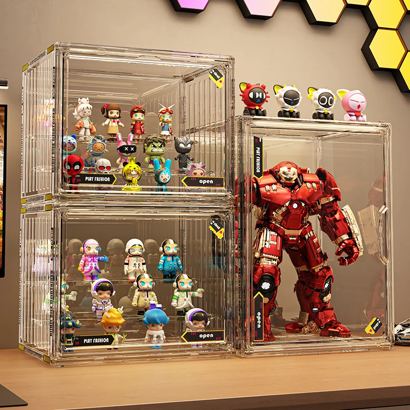 Blind Box Storage Display Stand Transparent Dustproof Lego Container Organizer Lego Container Box Display Case