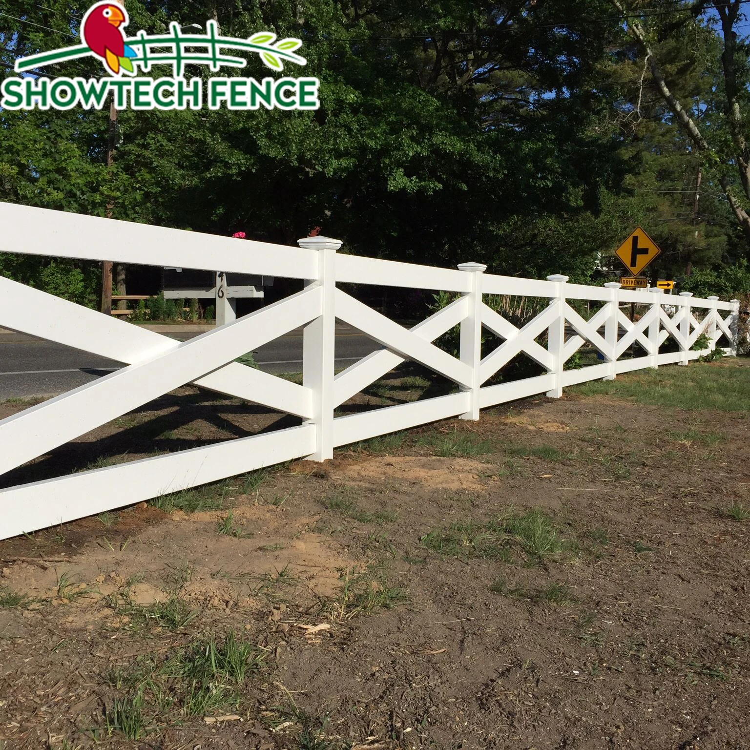 vinyl Crossbuck fence/ranch rail fence/4 rail horse fence