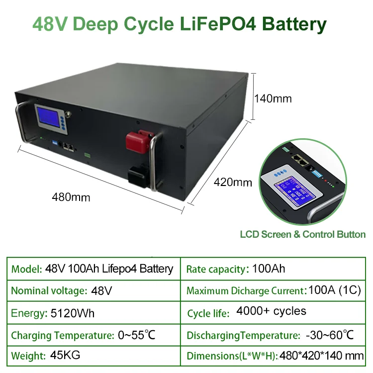 OEM ODM Support 5000W 48V 100Ah Lifepo4 Cart Battery Communication Base Station Solar Pack Battery Lithium Ion Phosphate Battery