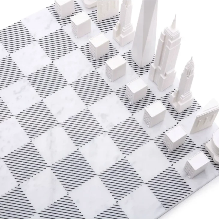 Хит продаж, шахматный набор акриловой серии с каррарской мраморной доской