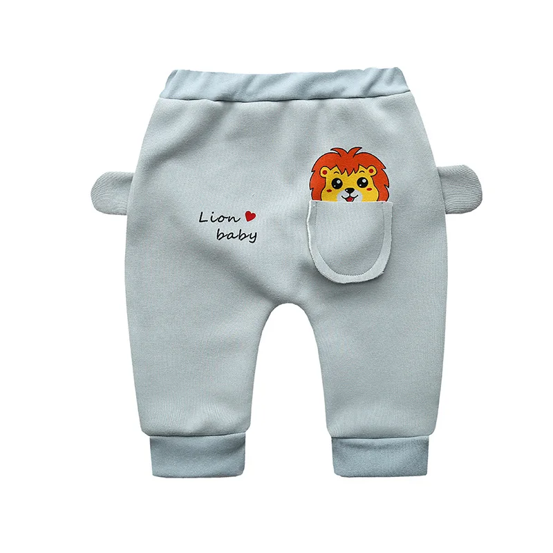 2023 Spring and Autumn children with fleece thickened leggings boys and girls large PP pants fleece flanks baby long Johns