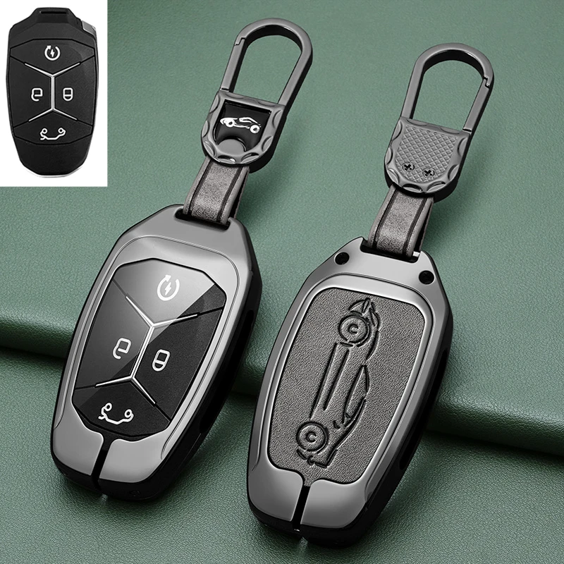 Fluorescent Luxury Zinc Alloy Car Key Case KeyChain Cover Bag Auto Accessories for LYNKCO LYNK CO 03 05 06 01 02